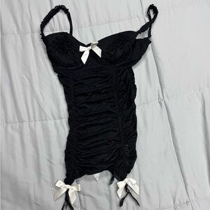 Victorias Secret Black Lingerie with White Accents